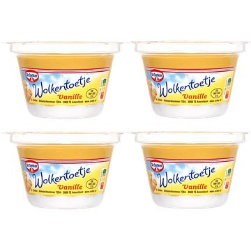 Foto van Dr oetker wolkentoetje vanille 4 x 125g bij jumbo