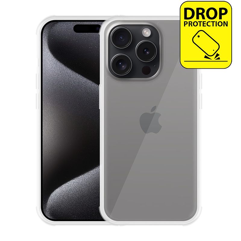 Foto van Just in case impact case voor apple iphone 15 pro telefoonhoesje transparant