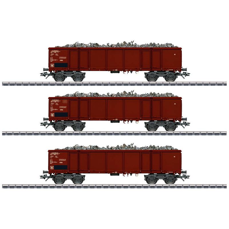 Foto van Märklin 46899 h0 set van 3 hogeboordwagens eaos van de sj