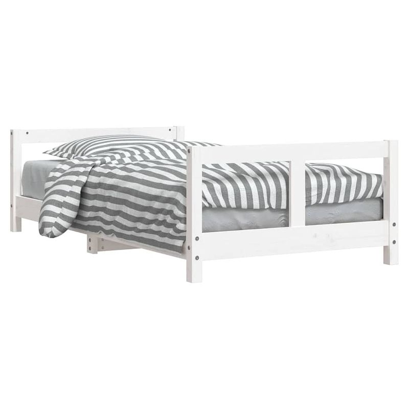 Foto van Vidaxl kinderbedframe 80x160 cm massief grenenhout wit