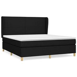 Foto van The living store boxspringbed - zwart stoffen bed met verstelbaar hoofdbord - pocketvering matras - middelharde