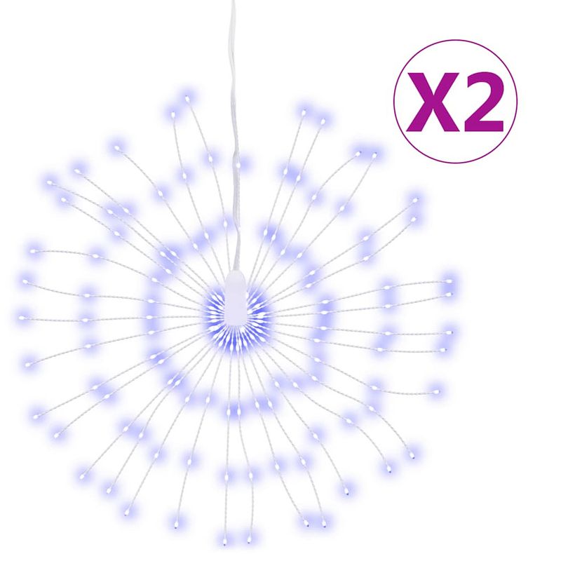 Foto van Vidaxl kerstverlichting vuurwerk 2 st 140 blauwe led'ss 17 cm