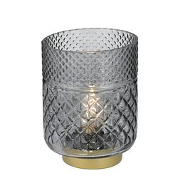 Foto van Casa di elturo led-lamp cristal - grijs - h17 cm - werkt op batterijen (incl. lamp)