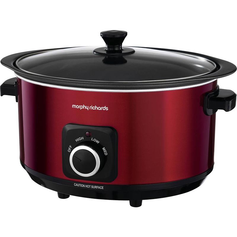 Foto van Morphy richards sear&stew 6.5l slow cooker rood