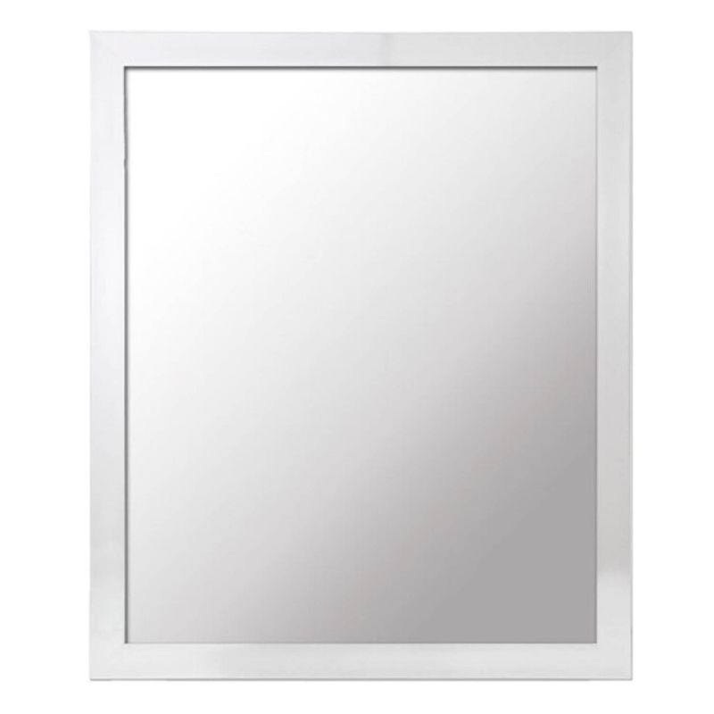 Foto van Wandspiegel vierkant met metalen frame wit 40 x 50 cm - spiegels