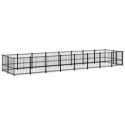 Foto van The living store hondenhok volledig stalen hondenkennel - 776x193.5x100cm - veilig - comfortabel