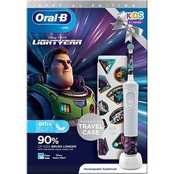 Foto van Oral-b vitality d100.413 kids lightyear d100.413.2k elektrische kindertandenborstel roterend / oscillerend wit, violet