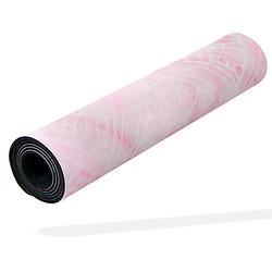 Foto van Matchu sports yogamat deluxe - pink marble - 180 cm - suede