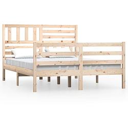 Foto van The living store bedframe grenenhout - 120 x 190 cm - rustiek ontwerp