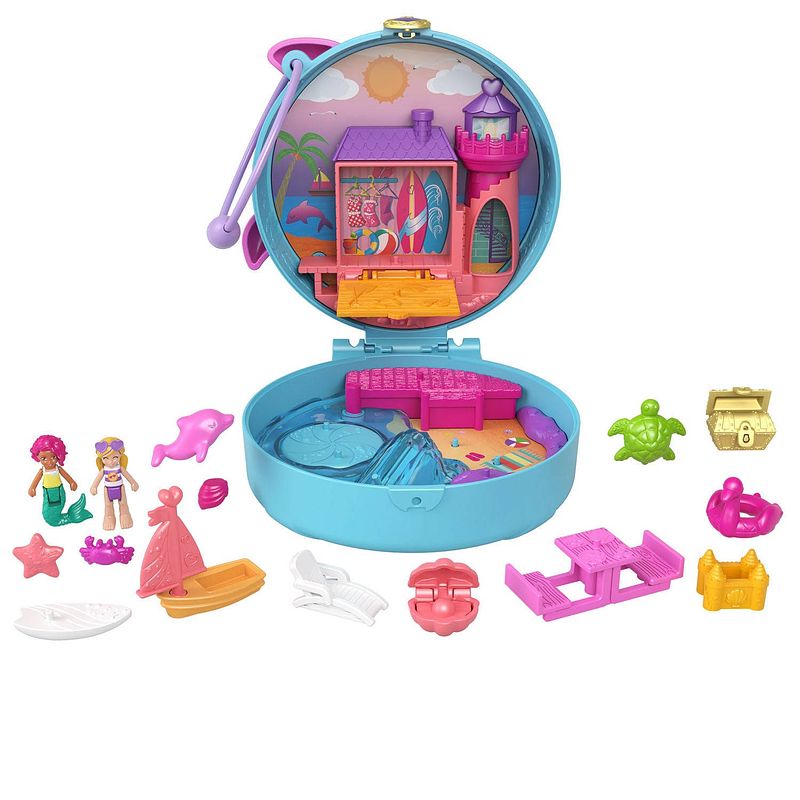 Foto van Mattel - polly pocket big pocket world - dolfijnen strand