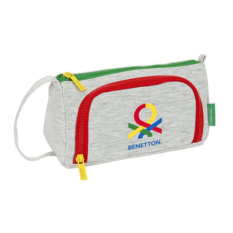 Foto van Schooletui met accessoires benetton pop grijs (20 x 11 x 8.5 cm) (32 onderdelen)