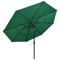 Foto van The living store parasol the living store - 3-laags - groen - polyester - aluminium - 350 x 260 cm