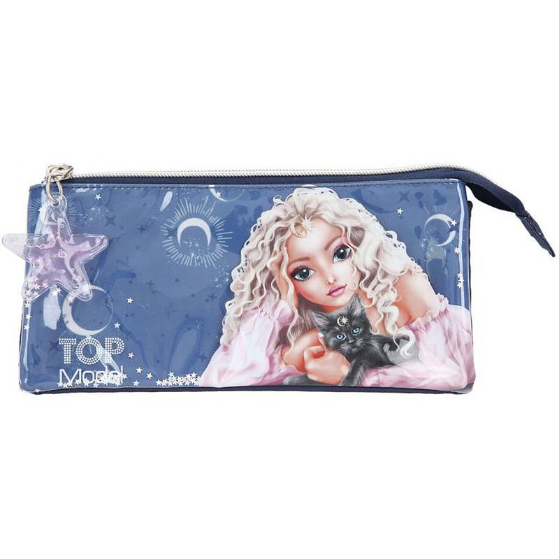 Foto van Topmodel etui moonlight meisjes 21,5 x 11 cm polyester blauw