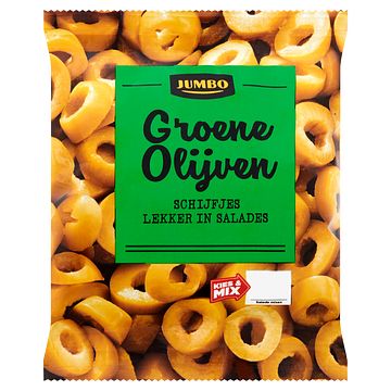 Foto van Diverse soorten | jumbo groene olijvenschijfjes 50g aanbieding bij jumbo