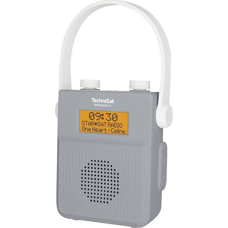 Foto van Technisat digitradio 30 zakradio dab+, vhf (fm), dab bluetooth waterdicht wit, grijs