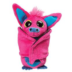 Foto van Suki gifts pluche knuffeldier vleermuis - roze/blauw - 17 cm - speelgoed - knuffeldier