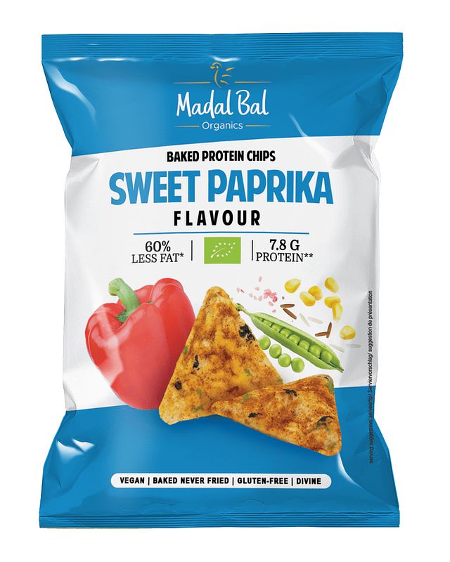 Foto van Madal bal baked protein chips sweet paprika flavour