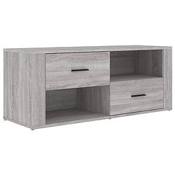 Foto van The living store klassieke tv-kast - 100 x 35 x 40 cm - grijs sonoma eiken