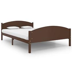 Foto van Vidaxl bedframe massief grenenhout donkerbruin 160x200 cm