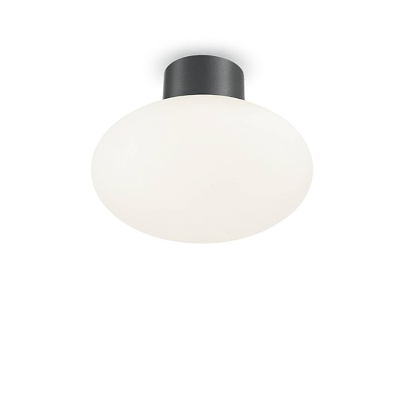 Foto van Ideal lux clio - moderne grijze plafondlamp - stijlvol design - e27 fitting