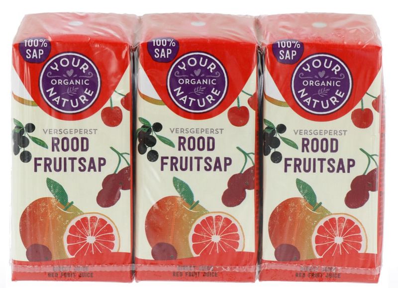 Foto van Your organic nature rood fruit sap 6-pack
