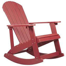 Foto van Beliani adirondack - schommelstoel-rood-kunsthout