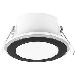 Foto van Led spot - inbouwspot - trion auran - 5w - warm wit 3000k - rond - mat zwart - kunststof