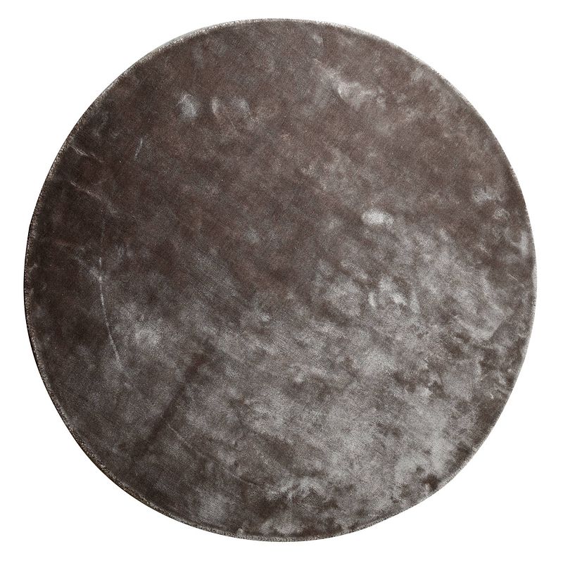 Foto van Ptmd flavia grey viscose handwoven carpet round s