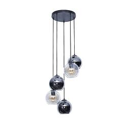 Foto van Hoyz - hanglamp 5l bubbles bicolore - getrapt - artic zwart