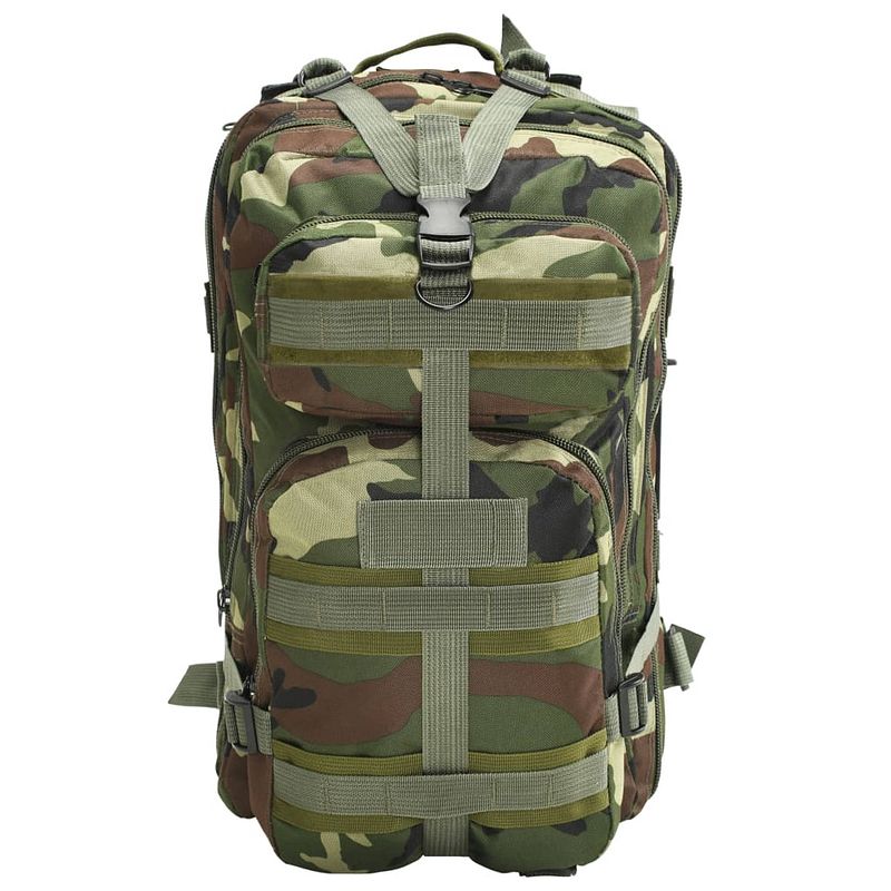 Foto van The living store legerstijl rugzak - 50l - camouflage - gecoat oxford stof