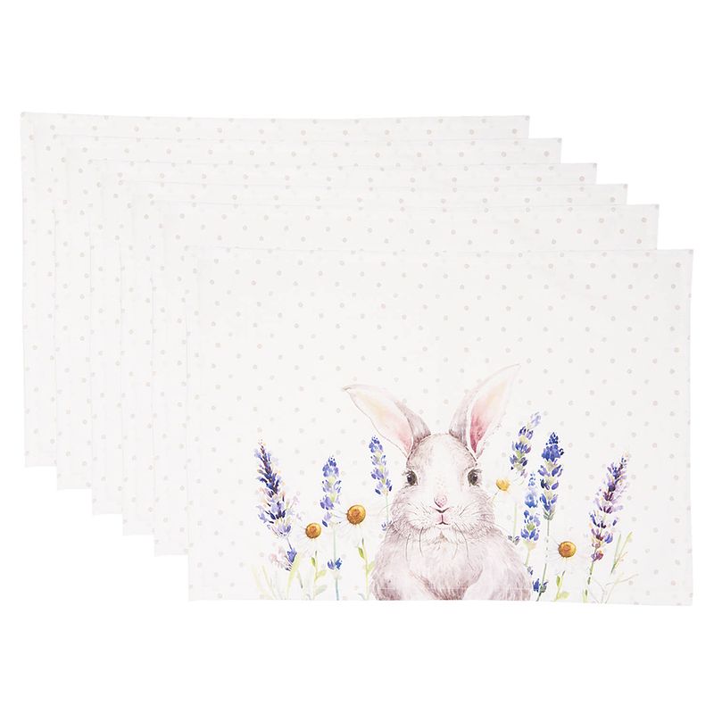 Foto van Haes deco - set van 6 placemats - 48x33 cm - 100% katoen - lavender field