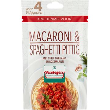 Foto van Verstegen kruidenmix voor macaroni & spaghetti pittig 30g bij jumbo