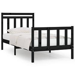 Foto van The living store klassiek houten bedframe - 205.5 x 96 x 100 cm - zwart