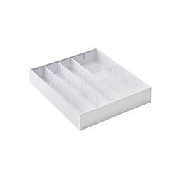 Foto van Yamazaki extendable diagonal cutlery tray - tower - white