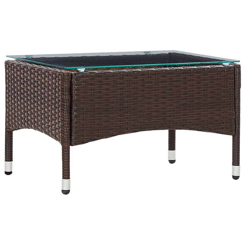 Foto van Vidaxl salontafel 60x40x36 cm poly rattan bruin