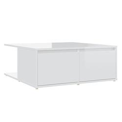 Foto van Vidaxl salontafel 80x80x31 cm spaanplaat hoogglans wit