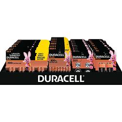 Foto van Duracell batterijen, plus 100 % aa, aaa en 9v en cr2032, display van 41 stuks