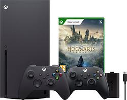 Foto van Xbox series x + hogwarts legacy + microsoft xbox controller zwart + play & charge kit