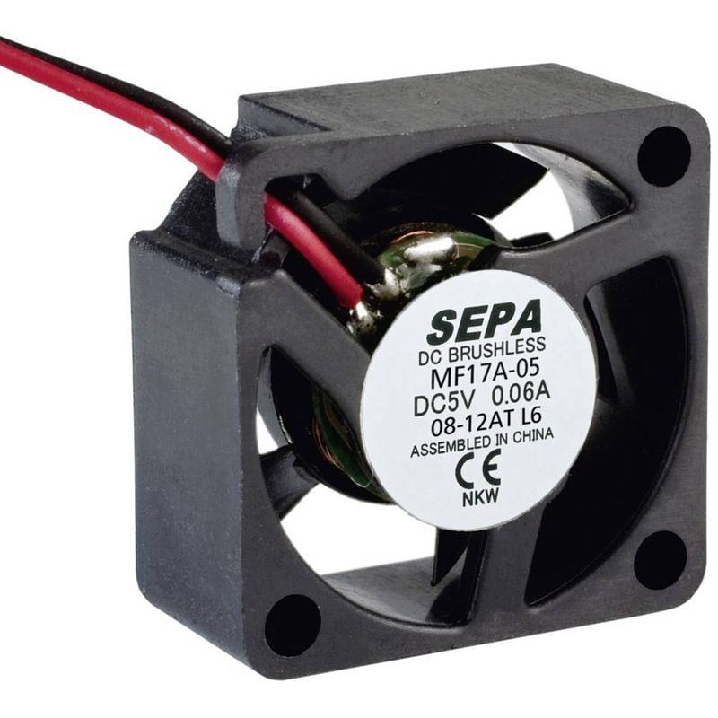 Foto van Sepa mf17a05 axiaalventilator 5 v/dc 0.9 m³/h (l x b x h) 17 x 8 x 17 mm