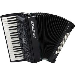 Foto van Hohner bravo iii 96 zwart, silent key accordeon