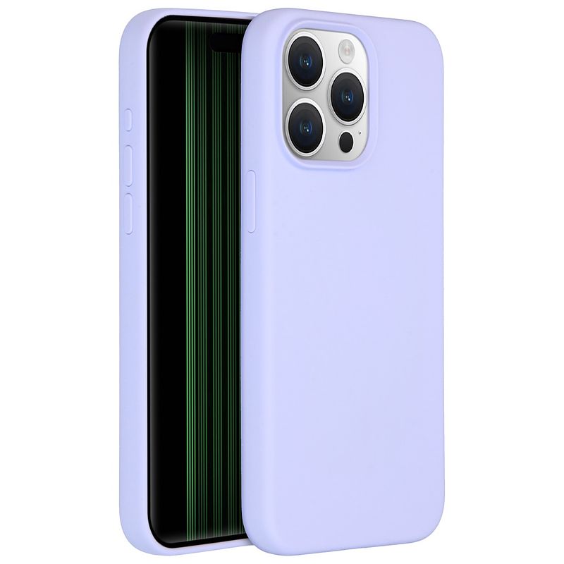 Foto van Accezz liquid silicone backcover iphone 15 pro max telefoonhoesje paars