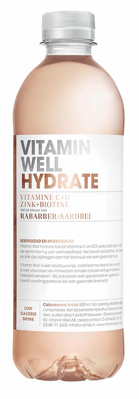 Foto van Vitamin well hydrate met de smaak van rabarber/aardbei 500ml bij jumbo