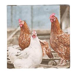 Foto van 40x pasen thema servetten met kippen print 33 x 33 cm - feestservetten