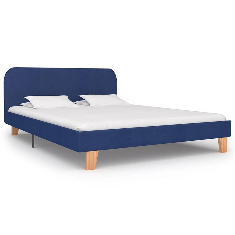 Foto van Vidaxl bedframe stof blauw 140x200 cm