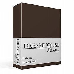 Foto van Dreamhouse bedding katoen hoeslaken - 100% katoen - lits-jumeaux (180x200 cm) - bruin