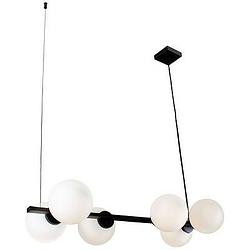 Foto van Eco-light pendelleuchte 9110-s6 nero hanglamp e14 wit, zwart