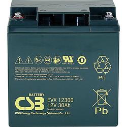 Foto van Csb battery evx 12300 loodaccu 12 v 30 ah loodvlies (agm) (b x h x d) 166 x 175 x 125 mm m5-schroefaansluiting cyclusbestendig, onderhoudsvrij, geringe