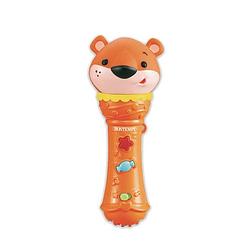 Foto van Bontempi microfoon met dierenhoofd 18 cm oranje