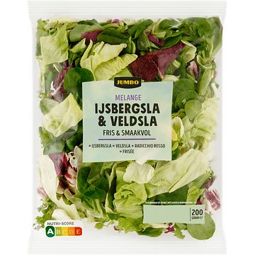 Foto van Jumbo ijsbergsla & veldsla melange 200g