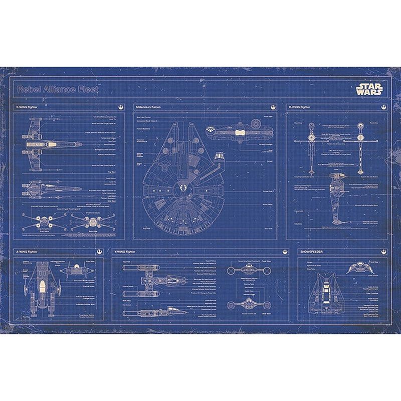 Foto van Pyramid star wars rebel alliance fleet blueprint poster 91,5x61cm